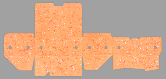 20er-Chicken-McNuggets-Box: Vier vorbereitete Einzelteile mit verzierten Außenseiten - Bastelanleitung von Veronika Helga Vetter Auf diesem Foto liegen die vier vorbereiteten Teile der großen 20er-Chicken-McNuggets-Box ordentlich nebeneinander - präsentiert vor einem schlichten, grauen Hintergrund. Alle Elemente zeigen ihre Außenseite, die bereits aufwendig mit der Bügeltechnik aus Jaxon-Wachspastellkreiden in leuchtenden Farben verziert wurde. Die orangefarbenen Flächen strahlen lebendig, während die Knick- und Klebelinien dank Falzbein schon geschmeidig vorgearbeitet sind. Sogar die insgesamt acht kleinen Luftlöcher sind mit einem feinen Bastelmesser präzise eingeschnitten - so wie man es auch vom Original kennt. Ein Bild, das die sorgfältige Vorbereitung sichtbar macht, bevor die Einzelteile später zu einer stabilen Box zusammengefügt werden. Zuerst auf GWS2.de veröffentlicht - September 2025