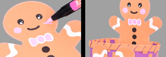 Lebkuchenmann bemalen und in den geflochtenen Korb einsetzen – weihnachtliche Papierkunst von Veronika Helga Vetter Auf der linken Seite des Bildes wird liebevoll der letzte Feinschliff am Papierlebkuchen vorgenommen. Eine Hand führt einen rosafarbenen Acrylstift und setzt damit sanfte Akzente auf die Wangen des kleinen Kerlchens. Sein Gesicht wirkt lebendig und freundlich, die Augen glänzen, als würden sie Licht reflektieren, und das verschmitzte Lächeln lässt ihn beinahe echt erscheinen. Die weißen Zuckerglasur-Linien, die Arme und Beine umranden, wirken präzise gezogen und erinnern an die traditionelle Verzierung echter Lebkuchenfiguren. Der Kontrast zwischen dem warmen Braunton des Papiers und dem kühlen Rosa des Stifts schafft eine charmante, handwerkliche Spannung, die den Moment des Bastelns greifbar macht. Rechts im Bild steht das fertige Kunstwerk: der Lebkuchenmann sitzt stolz im geflochtenen Korb, als würde er dort auf seine süßen Gefährten warten. Die pastelligen Farben des Korbes – ein harmonisches Zusammenspiel aus Orange und Violett – bilden einen lebendigen Rahmen für die Figur. Der Lebkuchenmann trägt eine pink-weiße Fliege, die seinen verspielten Charakter unterstreicht, und seine Füße schmiegen sich leicht über den Rand des Korbes. Alles wirkt sorgfältig arrangiert, hell ausgeleuchtet und bis ins Detail durchdacht – eine Szene, die den Duft von Zuckerguss, Bastelpapier und Weihnachtsvorfreude fast greifbar macht. Zuerst auf GWS2.de veröffentlicht - November 2025